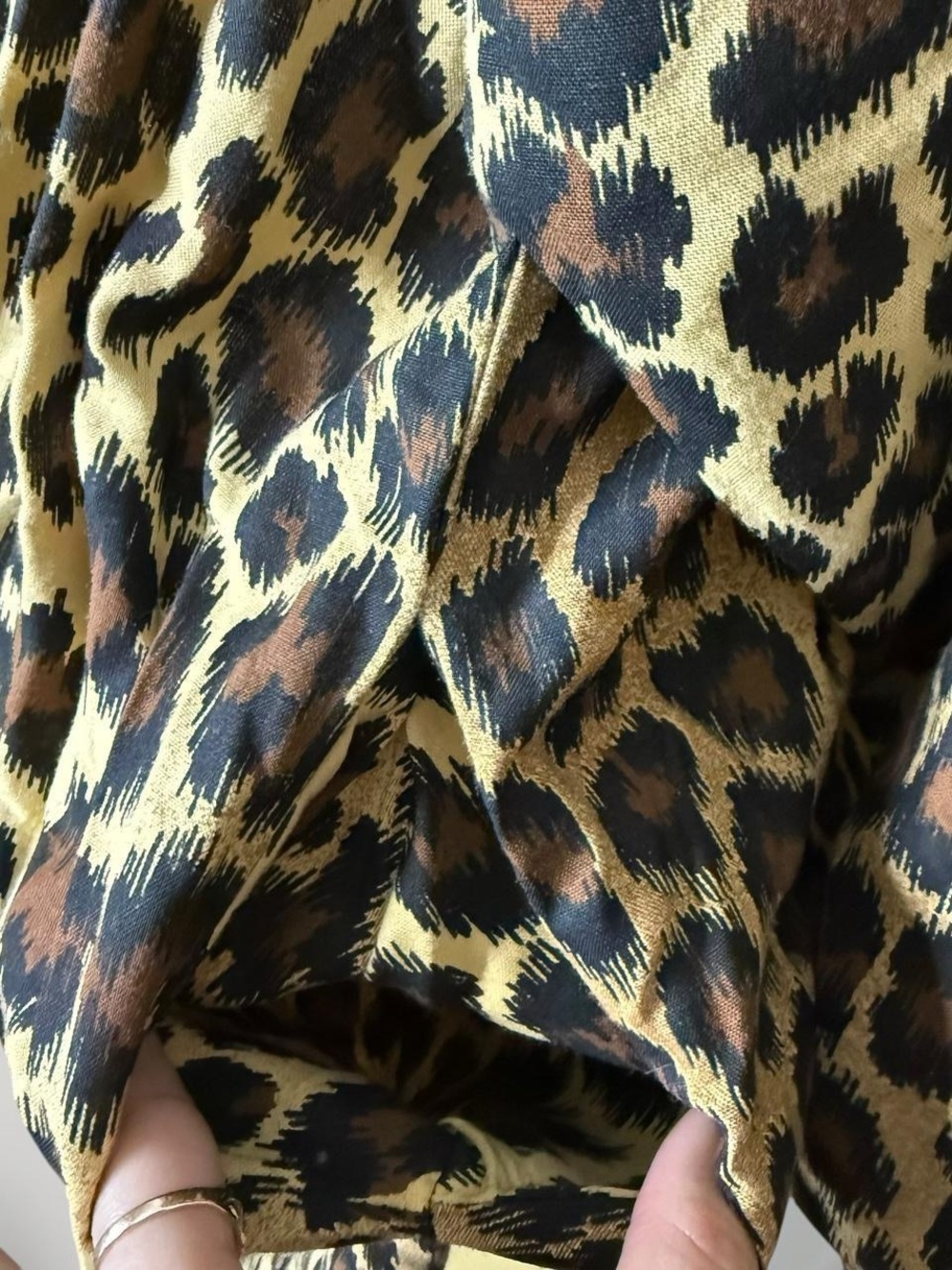 Leopard Print Long Wrap Dress / Robe - Brown & Black - Picture 8 of 8